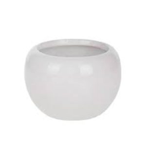 Vaso Decorativa Branca em Cerâmica Grillo Home Decor