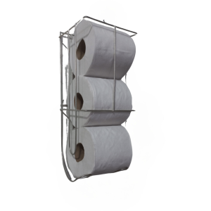 Porta Papel Higiênico de Parede em Aço Cromado – Capacidade para 3 Rolos