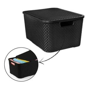 Organizador Rattan C/. Tampa 20 Pt-Coleta Seletiva