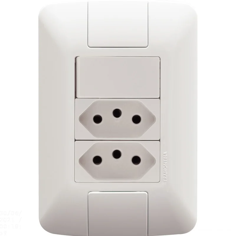 Interruptor Simples + 2 Tomadas 2P+T 10A Linha Aria Tramontina