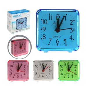 Relógio Despertador Mini Acrílico Quadrado 6×6 cm