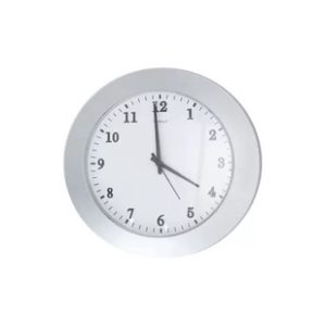 Relogio Officee 27Cm Prata Branco