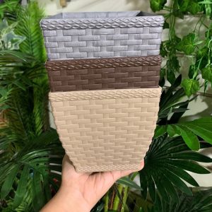 Vaso Cachepô Quadrado Rattan 2,1 litros- Elegância e Estilo