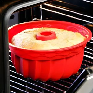 Forma Redon Furo No Meio 1,5L De Silicone Culinaria MG1532