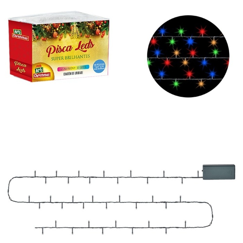 Pisca 15 Leds 4 Cores 2M A Pilha - Image 2