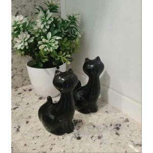 Enfeite Decorativo Gato Cerâmica 6 cm