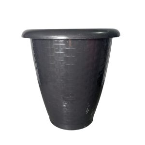 Vaso Plástico Redondo Rattan Nº 30 – 11 Litros – Preto e Cappucino