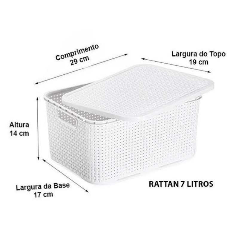 Mini Caixa Rattan Branca – 7 L - Image 4