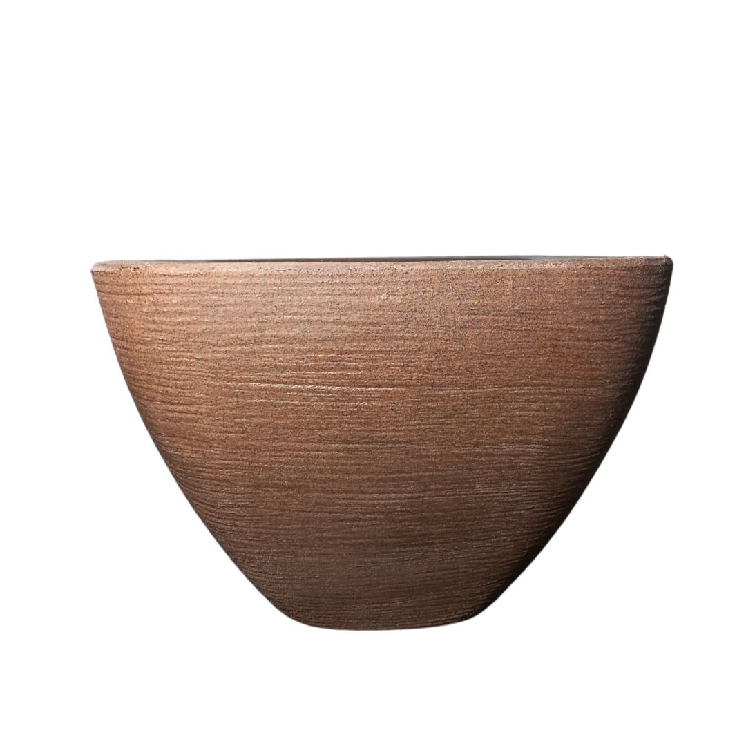 Vaso Quadrado Cônico M de Polietileno – Cores Marrom, Bege e Rosé – 30x37x37cm