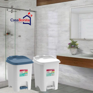 Lixeira Quadrada De Plastico Com Pedal E Tampa – 15 Litros